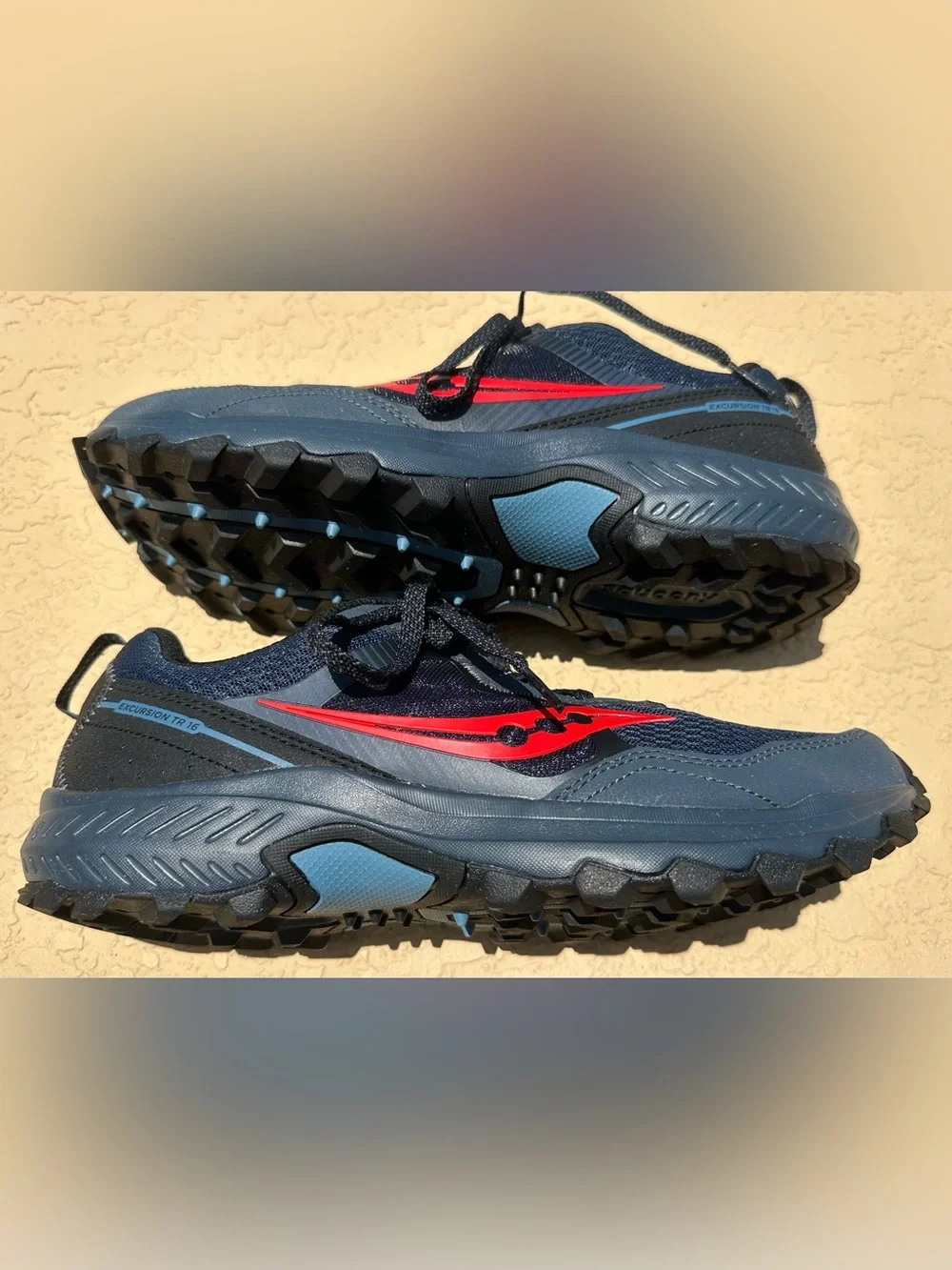 Saucony Excursion TR16 Blue Black Trail Running Shoes Men’s Size 11 Wide in VGC